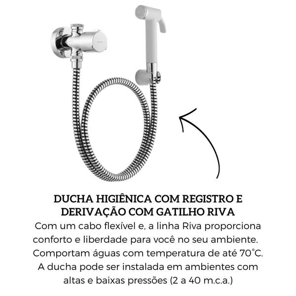 Imagem de Ducha Higiênica Docol Com Registro Cromado Derivação Gatilho Riva