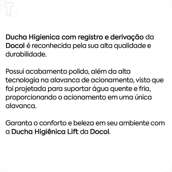 Imagem de Ducha higienica docol com registro lift cromado 00812206