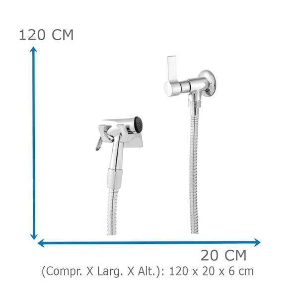 Imagem de Ducha Higiênica Flexível 1,20M C-70 1/4 Volta Para Banheiro