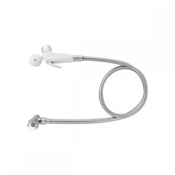 Ducha Higienica Higiban Inox 1,2M Com Rgistro Com Gatilho Branco 203031-001 Imagem de Ducha Higienica Higiban Inox 1,2M Com Rgistro Com Gatilho Branco 203031-001