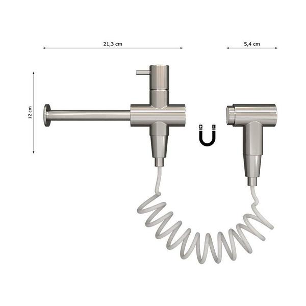 Imagem de Ducha Higiênica Imantada Magnific Aço Inox com Papeleira