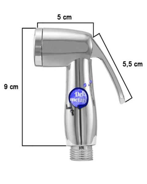 Imagem de Ducha Higiênica Luxo Abs Cromada Acionamento 1/4 D Volta Del Metais