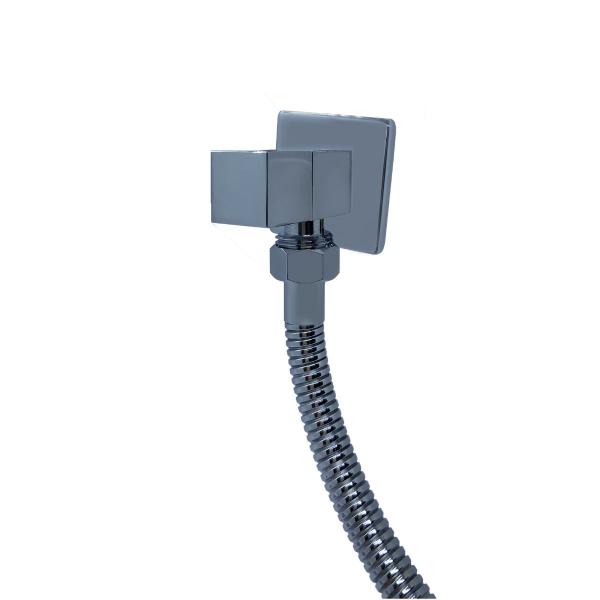 Ducha Higiênica Luxo Acabamento Quadrado Cromado 1/4v 1,8mt - FLUIDA Imagem de Ducha Higiênica Luxo Acabamento Quadrado Cromado 1/4v 1,8mt