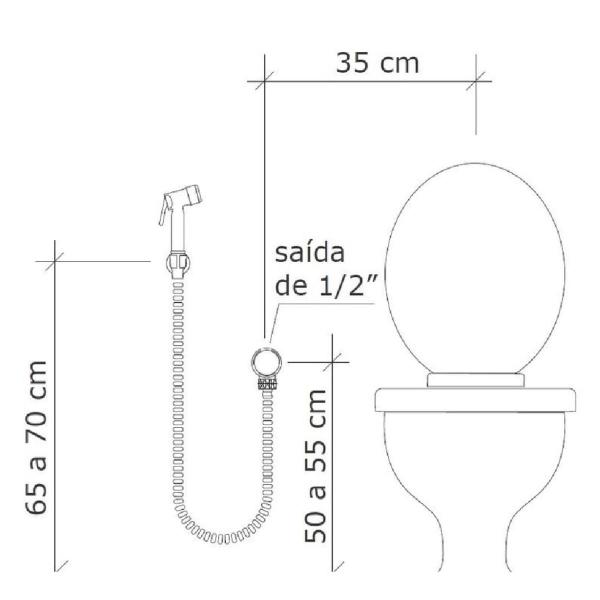 Imagem de Ducha Higiênica Luxo Quadrada  Cromada