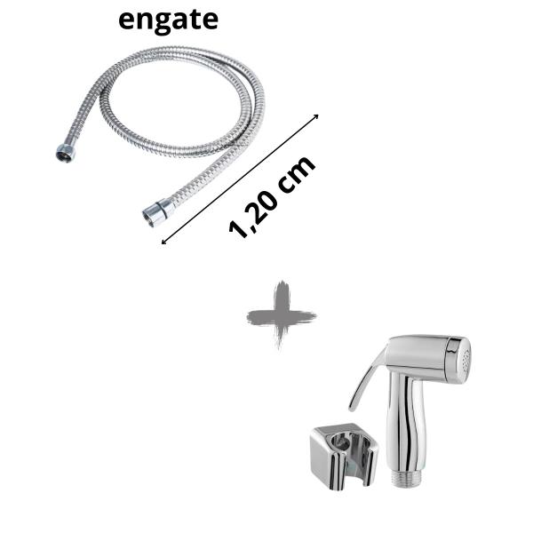 Imagem de Ducha Higienica Metal Gatilho Mangueira 1,20 Mt Sem Registro