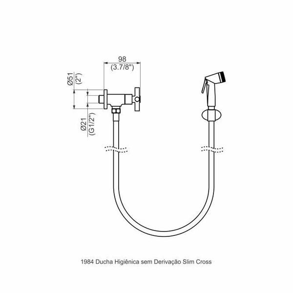 Ducha Higiênica S/ Derivação - Slim Cross - Perflex Imagem de Ducha Higiênica S/ Derivação - Slim Cross