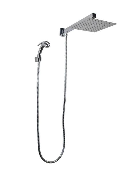 Imagem de Ducha Inox 304 20x20 cm c/ Desviador e Ducha Manual em ABS com Trava