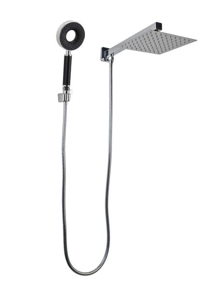 Ducha Inox 304 20x20 cm c/ Ducha Manual 3 Jatos em ABS com Trava - AMG Metais Imagem de Ducha Inox 304 20x20 cm c/ Ducha Manual 3 Jatos em ABS com Trava