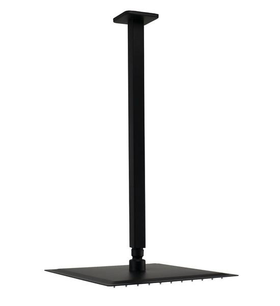 Ducha Inox 304 Slim 25x25 Black Com Braço Suporte Teto 40 Cm - AMG Metais Imagem de Ducha Inox 304 Slim 25x25 Black Com Braço Suporte Teto 40 Cm