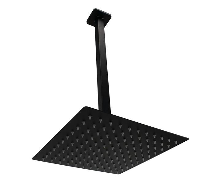 Ducha Inox 304 Slim 25x25 Black Com Braço Suporte Teto 40 Cm - AMG Metais Imagem de Ducha Inox 304 Slim 25x25 Black Com Braço Suporte Teto 40 Cm