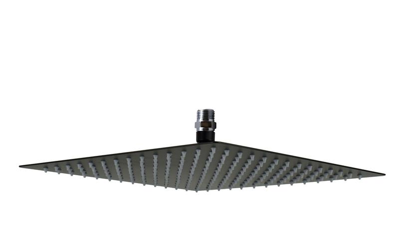 Ducha Inox Black Preto Fosco 30x30 Com Niple Suporte De Teto - AMG Metais Imagem de Ducha Inox Black Preto Fosco 30x30 Com Niple Suporte De Teto