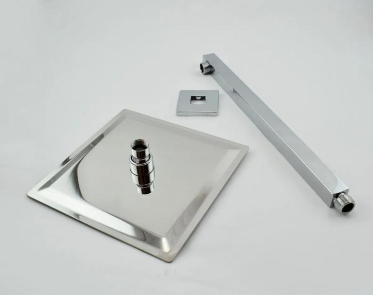 Imagem de Ducha Inox Quadrada 30cm Slim 30x30 Com Braço De Parede Luxo