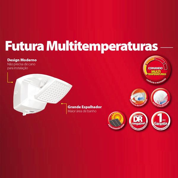 Imagem de Ducha Lorenzetti Futura 220V/7500W Multitemperaturas