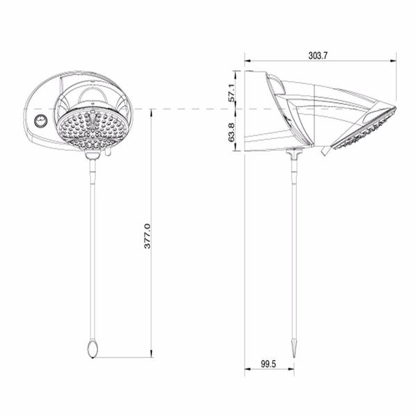 Imagem de Ducha Lorenzetti Top Jet Eletronica Turbo 220v Pressurizador