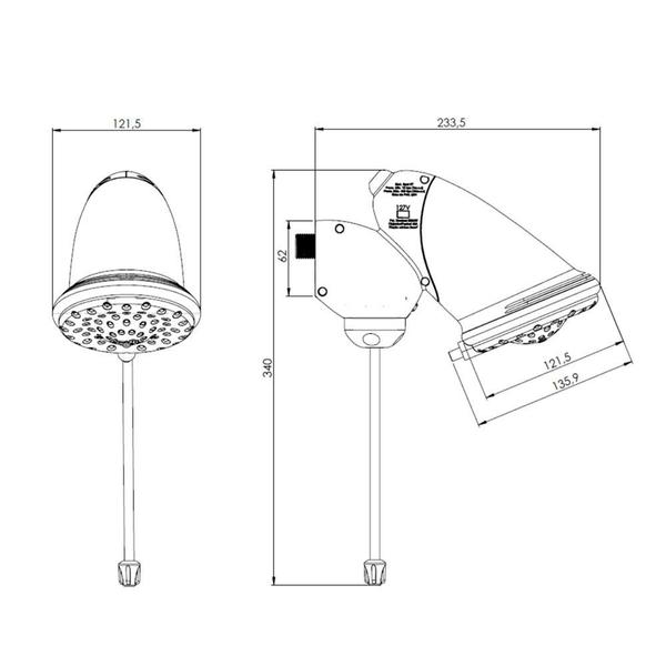 Imagem de Ducha Multitemperatura Hydra Spot 8T 6800W 220V Branco 