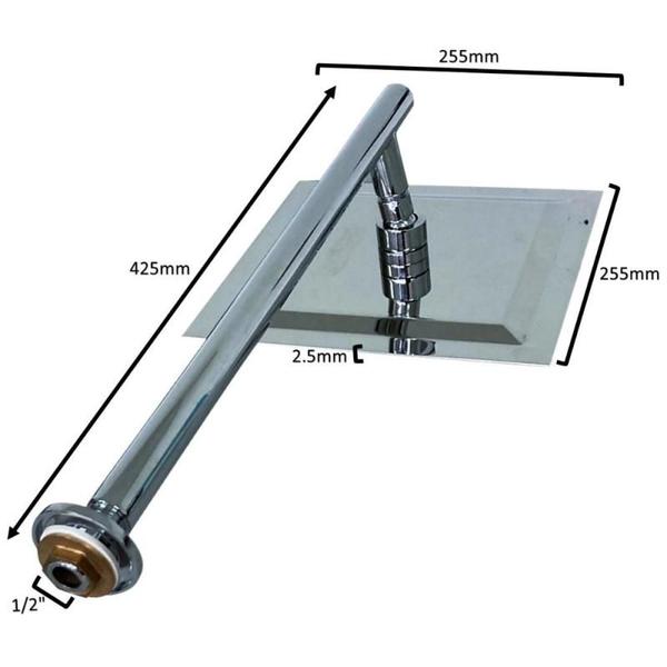 Ducha para Piscina em Aço Inox 25 x 25 CM 023983 SODRAMAR Imagem de Ducha para Piscina em Aço Inox 25 x 25 CM 023983 SODRAMAR