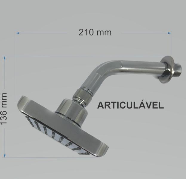 Imagem de Ducha Quadrada 10 cm ABS Cromado Chuveiro Ducha Fria