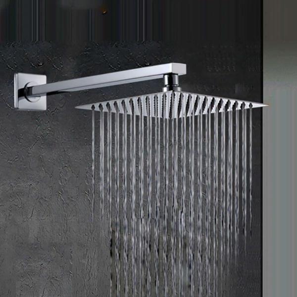 Ducha Quadrada 20x20 cm Inox 304 Aço Escovado com Braço Quadrado 38 cm 7820 - Império das Torneiras Imagem de Ducha Quadrada 20x20 cm Inox 304 Aço Escovado com Braço Quadrado 38 cm 7820