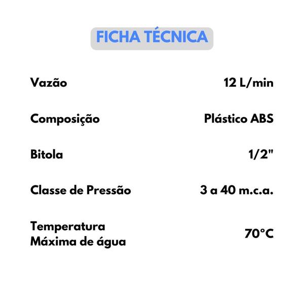 Imagem de Ducha Quadrada Articulada ABS 