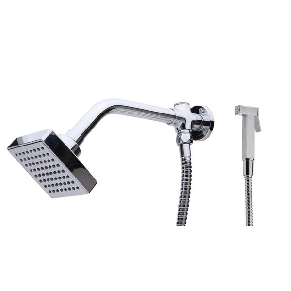 Ducha Quadrada Flatt Articulada Com Desviador E Ducha Manual Aquecedor Solar E Gás - Lusaflex Imagem de Ducha Quadrada Flatt Articulada Com Desviador E Ducha Manual Aquecedor Solar E Gás