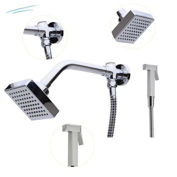 Ducha Quadrada Flatt Articulada Com Desviador E Ducha Manual Aquecedor Solar E Gás - Lusaflex Imagem de Ducha Quadrada Flatt Articulada Com Desviador E Ducha Manual Aquecedor Solar E Gás