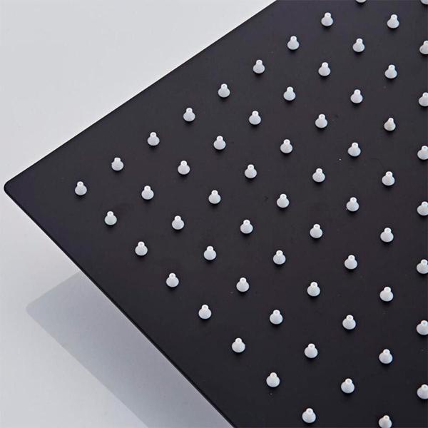 Ducha Quadrada Preta 20x20 Inox com Braço 40cm - Brinovar Imagem de Ducha Quadrada Preta 20x20 Inox com Braço 40cm