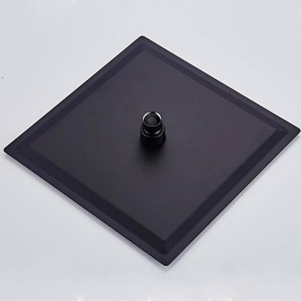 Ducha Quadrada Preta 20x20 Inox com Braço 40cm - Brinovar Imagem de Ducha Quadrada Preta 20x20 Inox com Braço 40cm