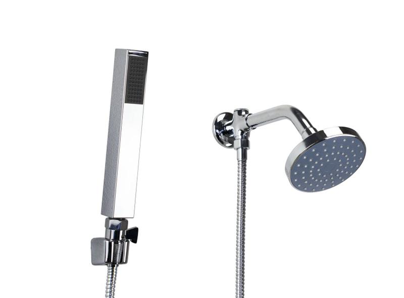 Ducha Redonda Flatt em ABS Cromada com Ducha de Mão - AMG Metais Imagem de Ducha Redonda Flatt em ABS Cromada com Ducha de Mão