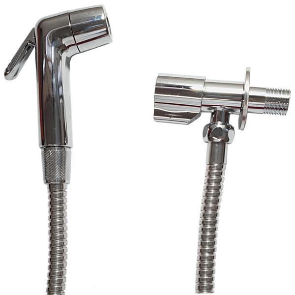 Ducha Sanitária Metal com Mangueira e Registro em Inox Imagem de Ducha Sanitária Metal com Mangueira e Registro em Inox