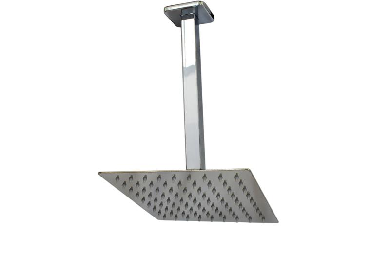 Imagem de Ducha Slim em Inox 201 Cromada 20 cm com Braço de Teto Quadrado de 40 cm