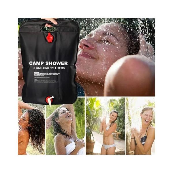 Imagem de Ducha solar portatil para acampamento camping praia pesca shower camp de 20 litros chuveiro com aquecimento solar comple