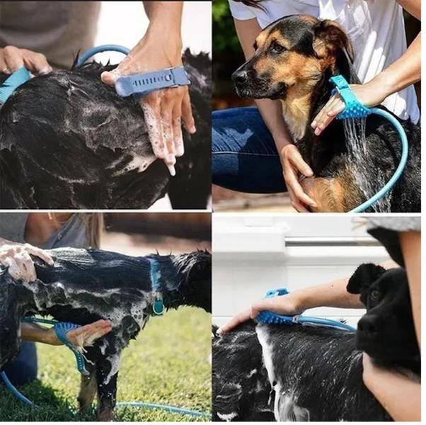 Imagem de Ducha Spray Jato Mangueira Banho Cães E Gatos Pet Shop Luva - Império