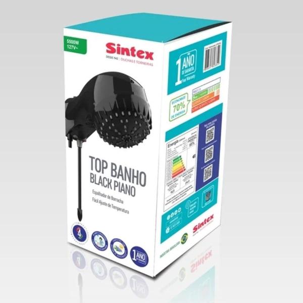 Imagem de Ducha Top Banho Black Piano Chuveiro 4T 220V 7000W Sintex