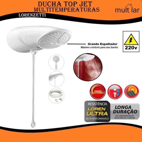 Imagem de Ducha Top Jet Multitemperaturas 220v 7500w Lorenzetti Original