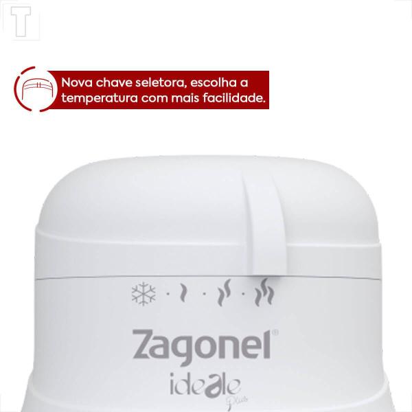 Imagem de Ducha zagonel ideale plus com cano branco 4t 127v 5500w