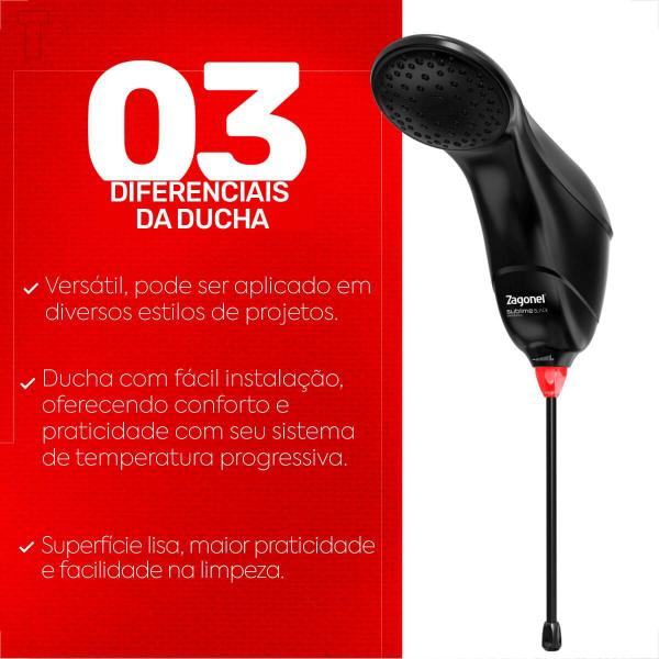 Imagem de Ducha zagonel sublime eletronica black 220v 7500w