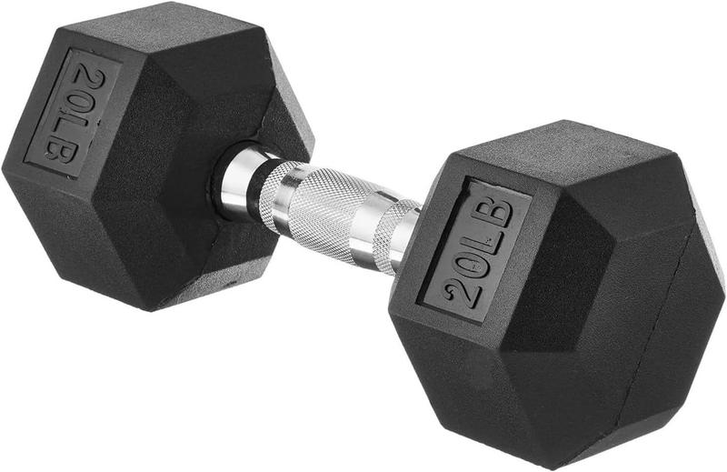 Imagem de Dumbbell Amazon Basics Rubber Hex 20kg para treinamento físico