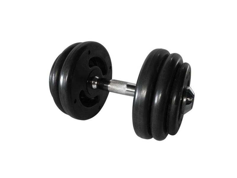 Imagem de Dumbbell Injetado com Pegada Cromada Academia Fitness 28kg