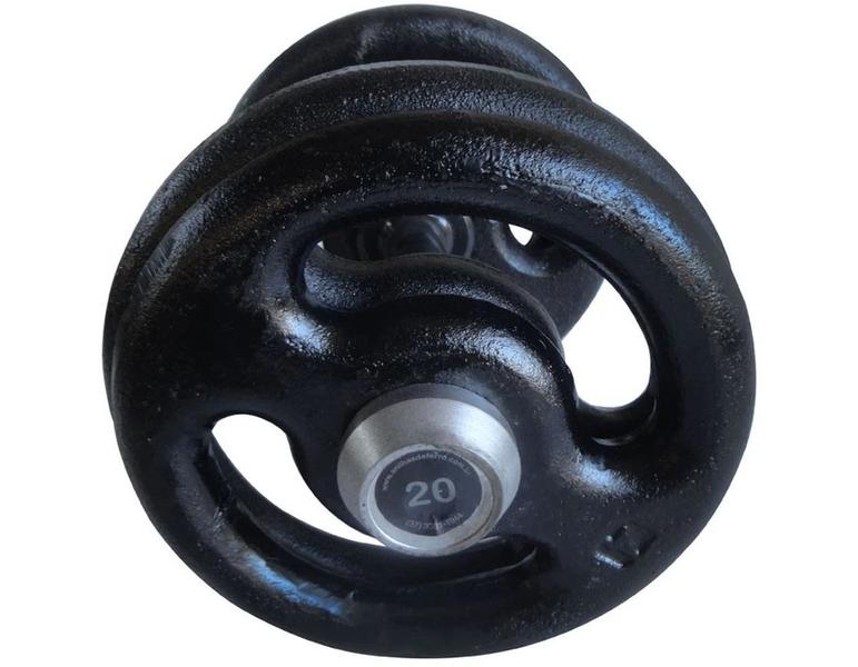 Dumbbell Pintado Pegada Emborrachada Academia Fitness 20kg - ANILHAS FITNESS Imagem de Dumbbell Pintado Pegada Emborrachada Academia Fitness 20kg