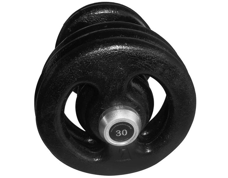 Dumbbell Pintado Pegada Emborrachada Academia Fitness 30kg - ANILHAS FITNESS Imagem de Dumbbell Pintado Pegada Emborrachada Academia Fitness 30kg