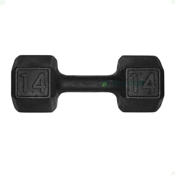 Imagem de Dumbell Sextavado de Ferro Fundido Pintado - 14 Kg