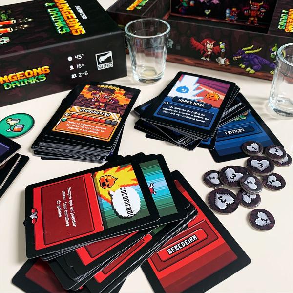 Imagem de Dungeons Drinks Jogo De Tabuleiro Cartas Buro Português