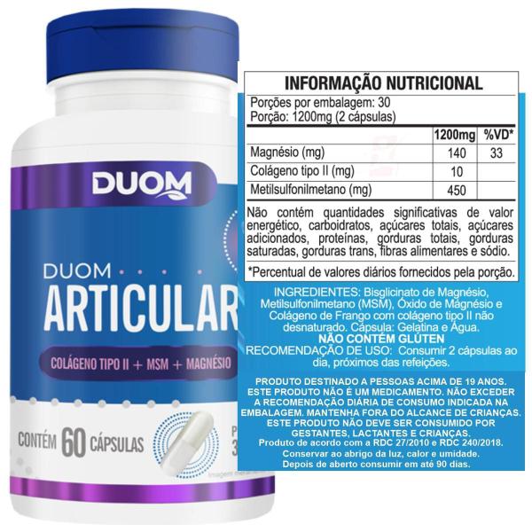 Duom Articular Colágeno Tipo 2 Msm E Magnésio 60 Cápsulas Imagem de Duom Articular Colágeno Tipo 2 Msm E Magnésio 60 Cápsulas