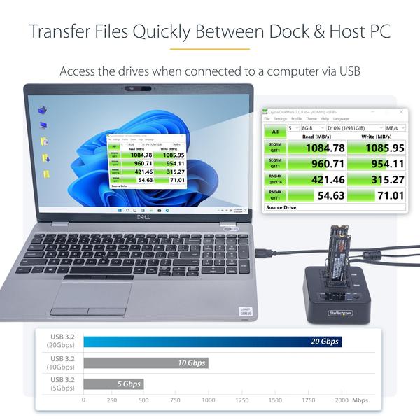 Imagem de Duplicador de unidades M.2 NVMe StarTech.com 1:1 90 Gbpm 90 Gbpm