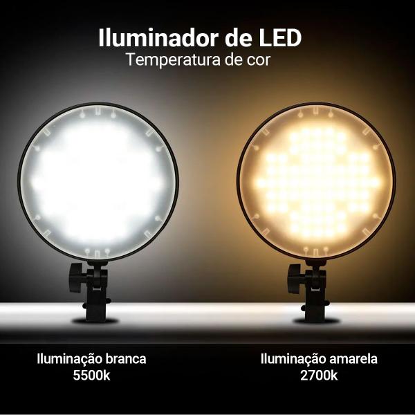 Duplo Softbox Iluminador Led Embutido com Iluminação Regulável 2700k - 5500k com Tripés e Bolsa T-Photo Imagem de Duplo Softbox Iluminador Led Embutido com Iluminação Regulável 2700k - 5500k com Tripés e Bolsa T-Photo