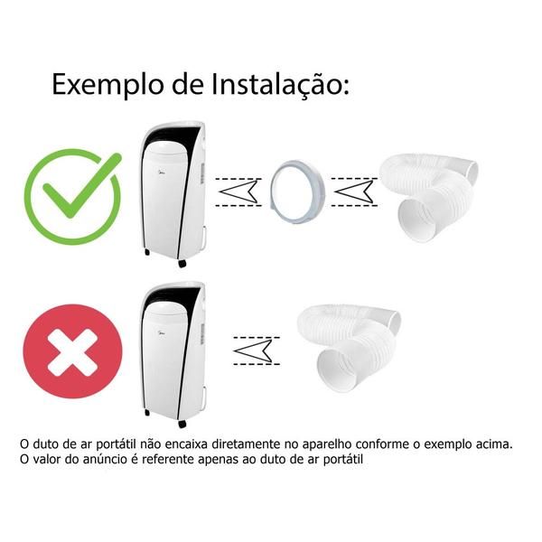 Imagem de Duto de Exaustão Flexivel Ar Condicionado Portátil Facil Instalação Alta Qualidade Midea MPT-10CR