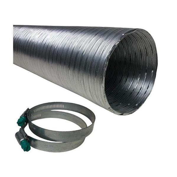 Imagem de Duto Flexível Mangueira Alumínio 126mm 5mt +2 abraçadeiras