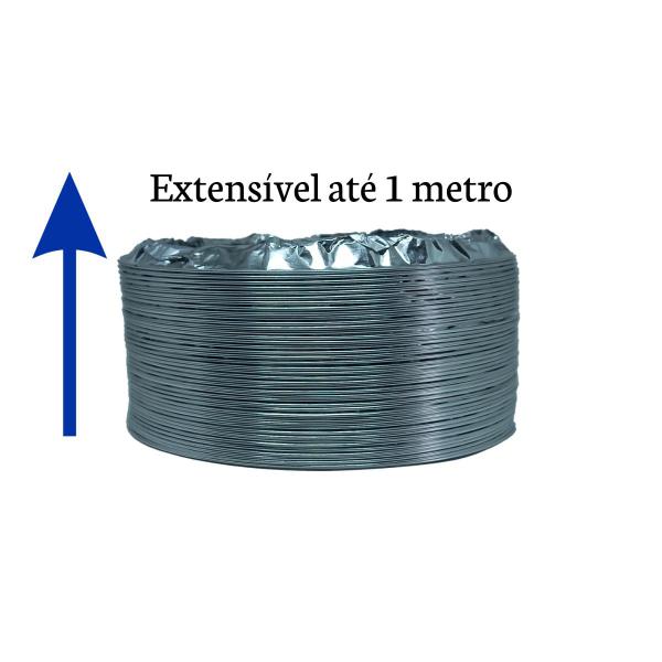 Imagem de Duto Saída de Ar Extensível Flexível Alumínio 120mm 1 Metro Depurador Slim 60cm Fischer 5760 Fischer