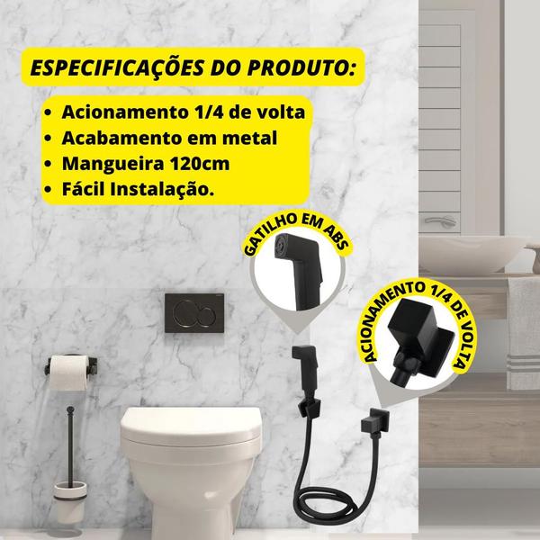 Imagem de Duxa Bidê Lavabo Higiênico Quadrada Em Metal Envio Express com NFe