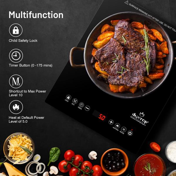 Imagem de Duxtop Cooktop Elétrico Portátil 1600W com Controle Touch e Timer (Preto)